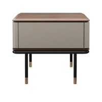 Прикроватная тумбочка ALTEA, MOD INTERIORS (бежевый, чёрный, золотой, дерево)