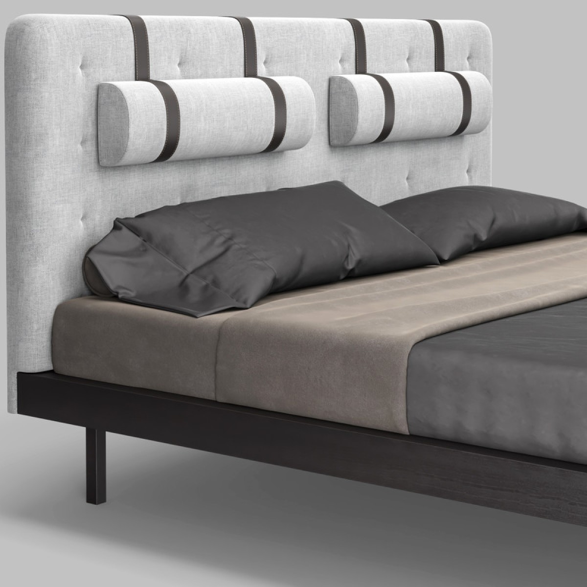 Кровать с решеткой MARBELLA, MOD INTERIORS (серый, дерево, арт. MDI.BD.MRB.2)
