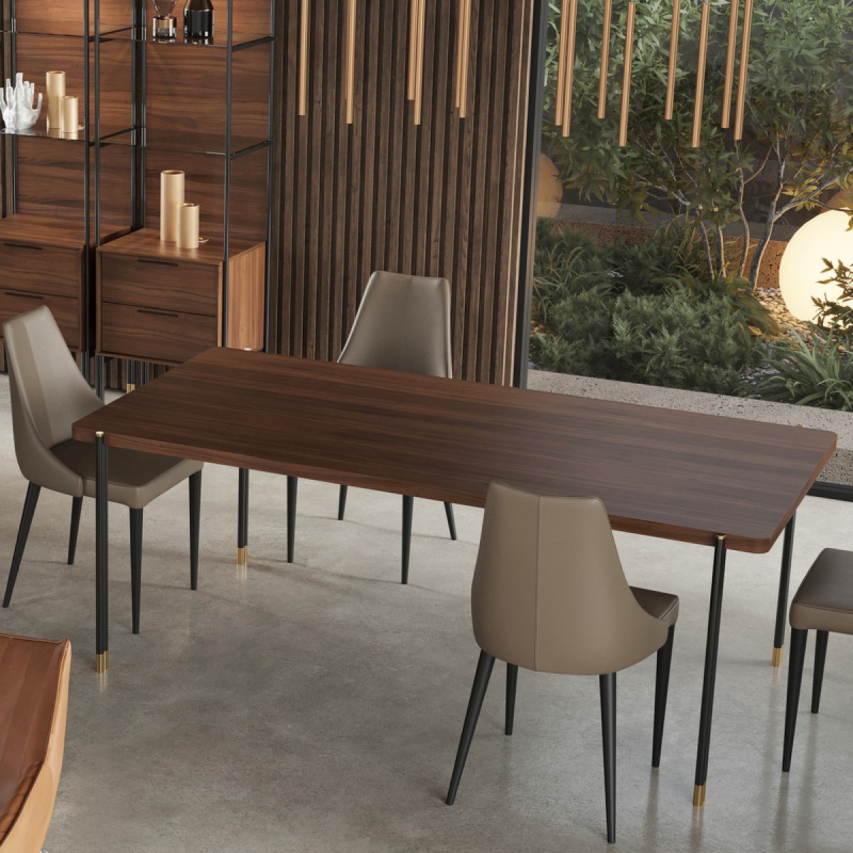 Обеденный стол BENISSA, MOD INTERIORS (чёрный, дерево)