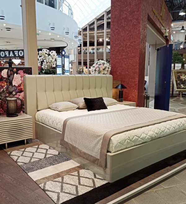 Кровать с подъемным механизмом VIGO, MOD INTERIORS (серый, бежевый)