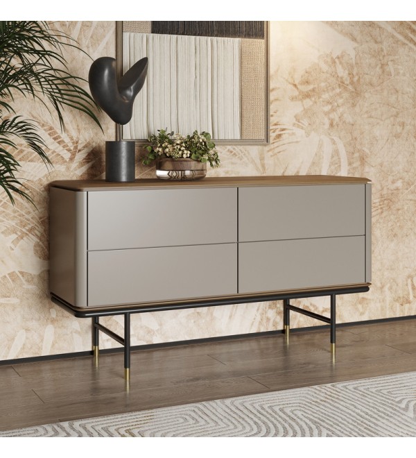 Комод ALTEA, MOD INTERIORS (бежевый, чёрный, золотой, дерево)