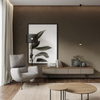 Тумба под TV ALTEA, MOD INTERIORS (бежевый, чёрный, золотой, дерево)