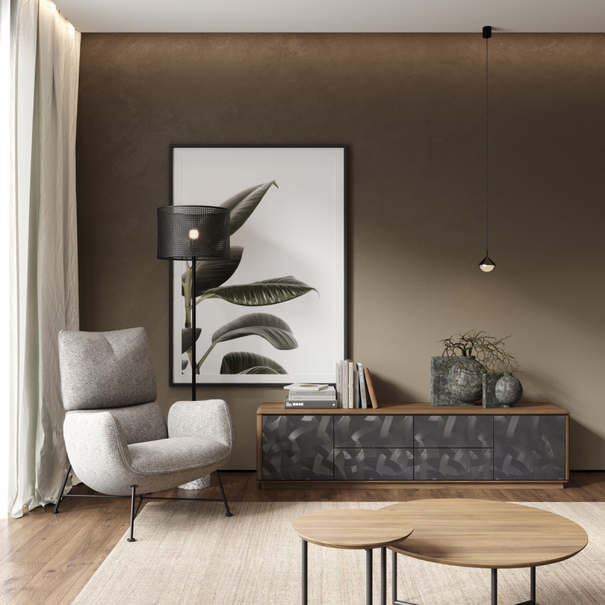 Тумба под TV ALTEA, MOD INTERIORS (серый, дерево)
