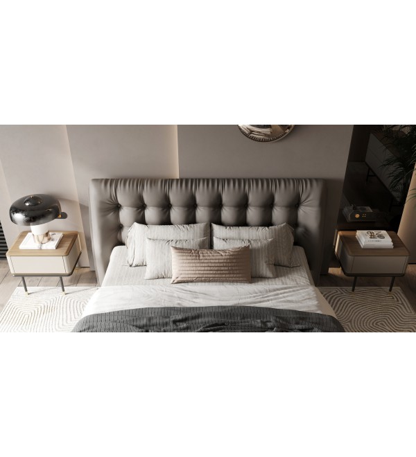 Прикроватная тумбочка ALTEA, MOD INTERIORS (бежевый, чёрный, золотой, дерево)