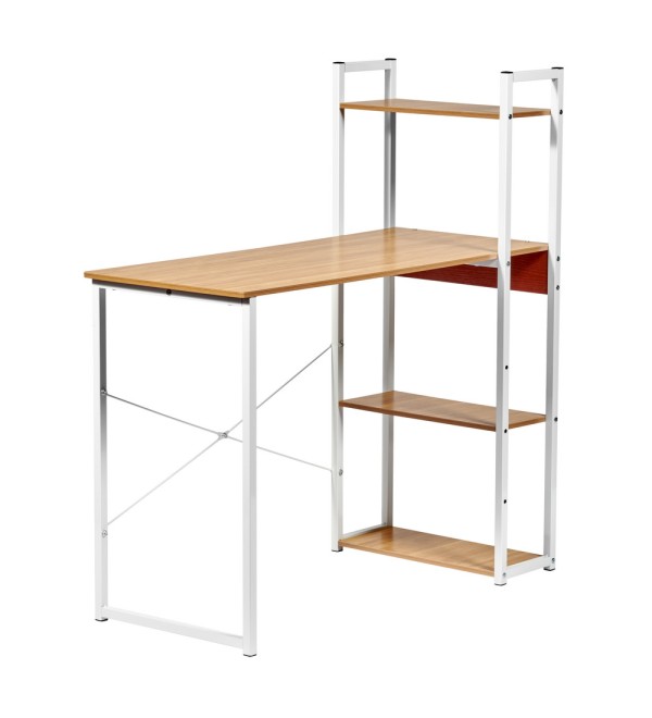 Стол письменный с полками Frame 100x45x110 см, светлое дерево, белый