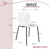 Стул Wave белый с черными ножками