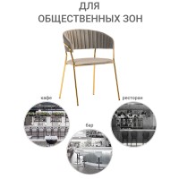 Комплект из 2-х стульев Turin латте, золотые ножки