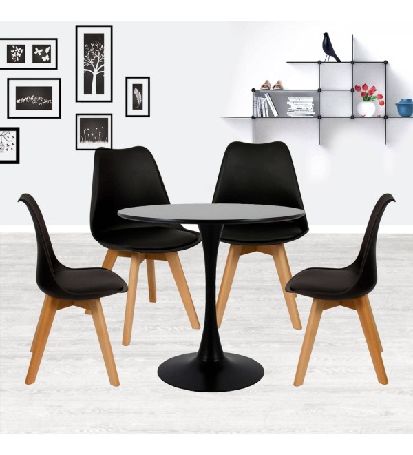 Комплект из 4-х стульев Eames Bon чёрный