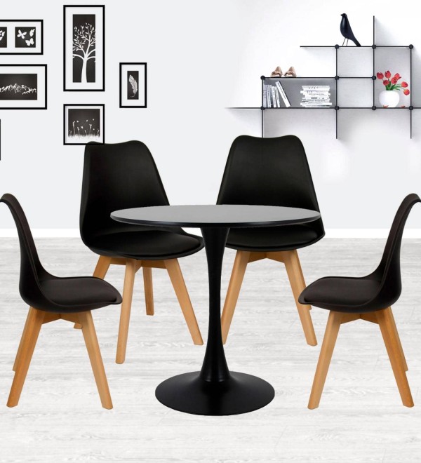 Комплект из 4-х стульев Eames Bon чёрный