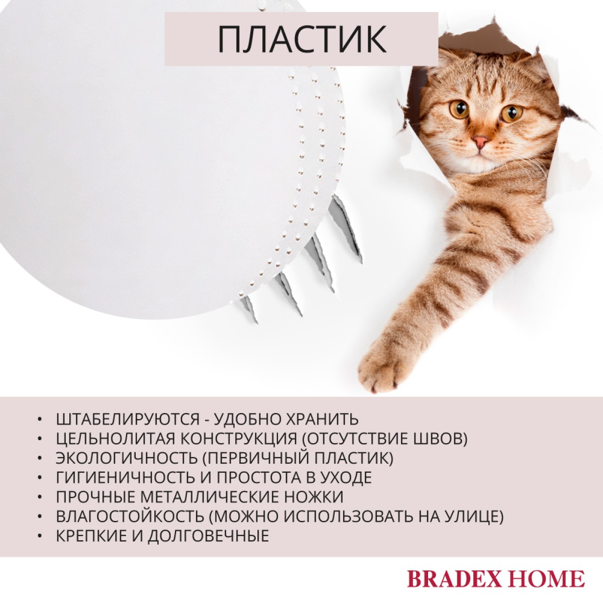 Стул Wave белый с черными ножками