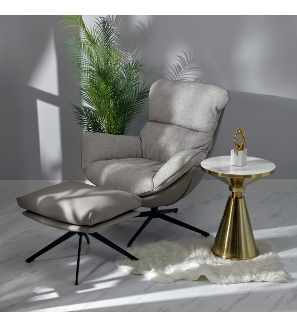 Кофейный столик Atlant диам.45см x 54см, золотой, металл, керамика