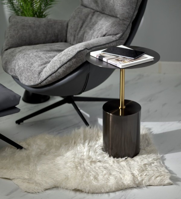 Кофейный столик Solid диам.40см x 58см, чёрный, металл