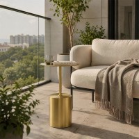 Кофейный столик Solid диам.40см x 58см, золотой, металл