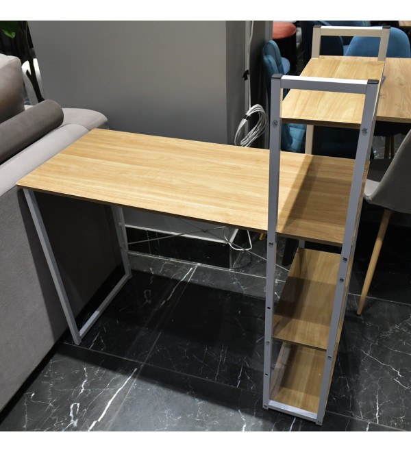 Стол письменный с полками Frame 100x45x110 см, светлое дерево, белый