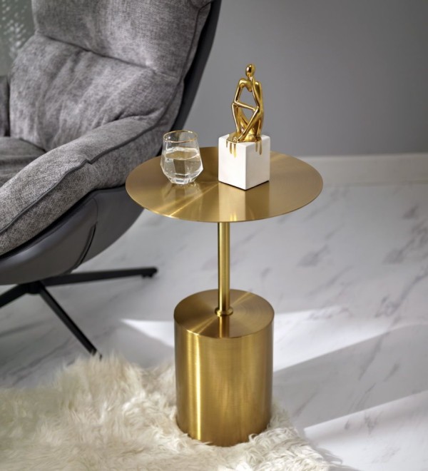Кофейный столик Solid диам.40см x 58см, золотой, металл