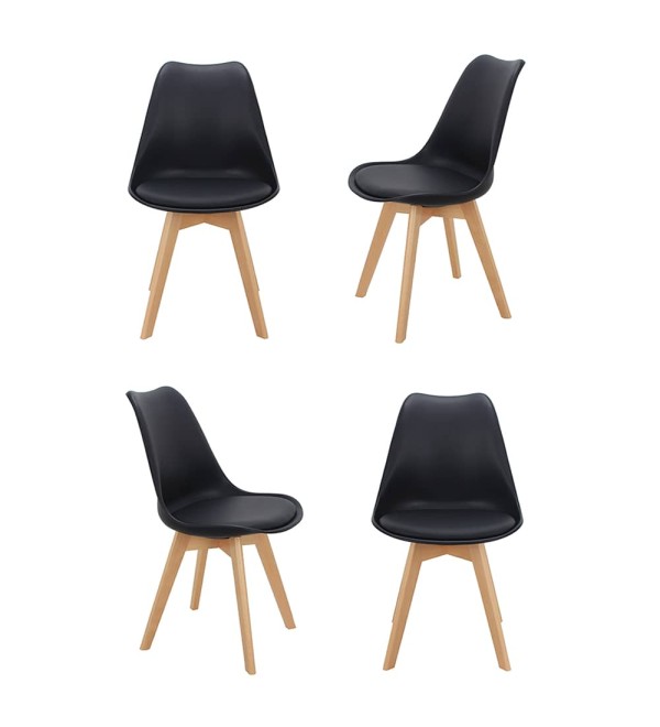 Комплект из 4-х стульев Eames Bon чёрный