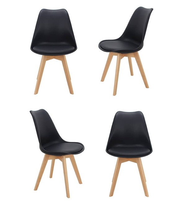 Комплект из 4-х стульев Eames Bon чёрный