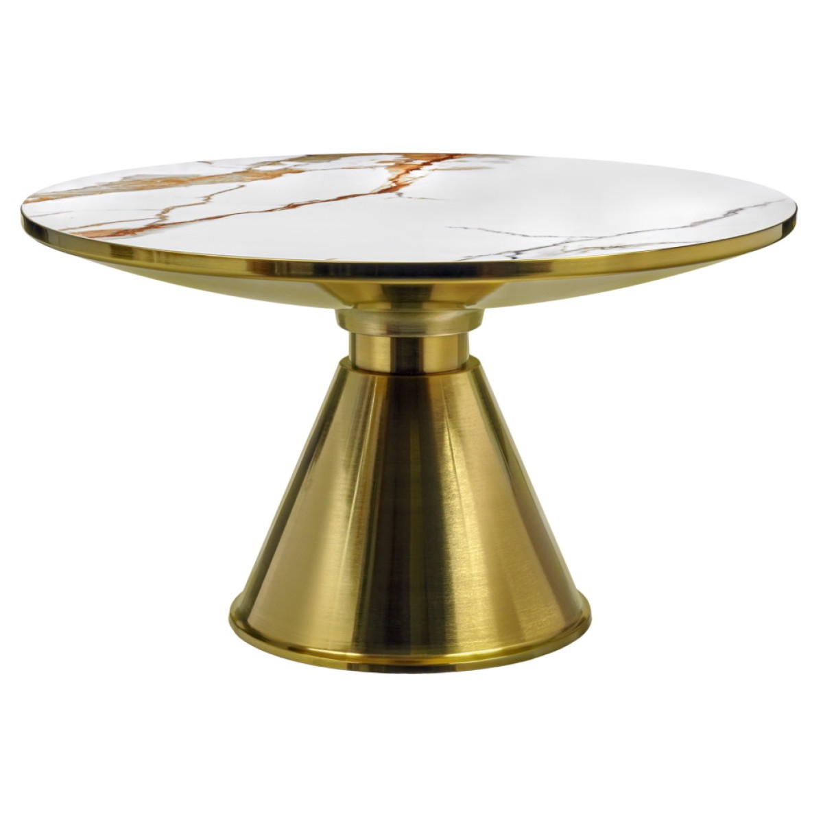 Кофейный столик Atlant диам.80см x 45см, золотой, металл, керамика