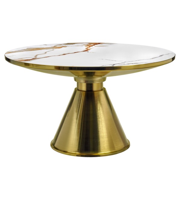 Кофейный столик Atlant диам.80см x 45см, золотой, металл, керамика