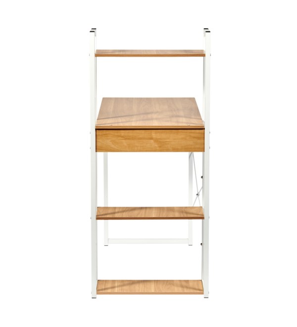 Стол письменный с полками Frame 100x45x110 см, светлое дерево, белый