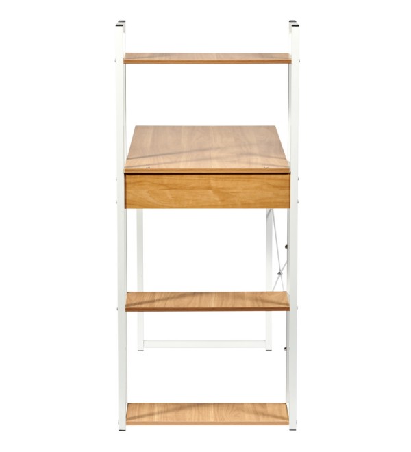 Стол письменный с полками Frame 100x45x110 см, светлое дерево, белый