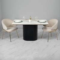 Стол Festa 140x85x77см, керамогранит Calacatte gold