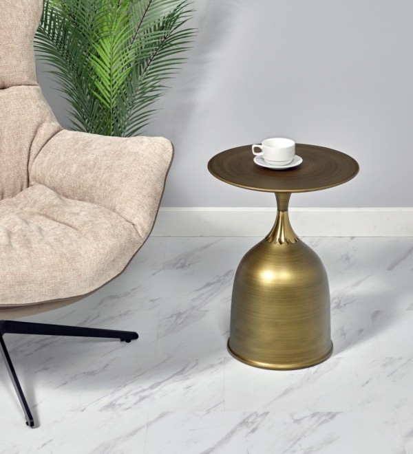 Кофейный столик Stupa диам.45см x 54см, латунь, металл