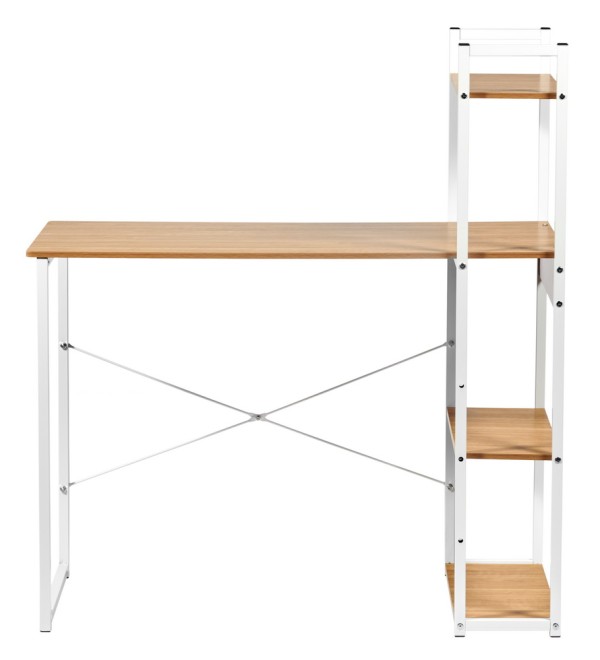 Стол письменный с полками Frame 100x45x110 см, светлое дерево, белый