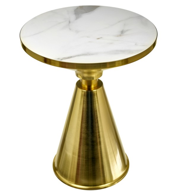Кофейный столик Atlant диам.45см x 54см, золотой, металл, керамика