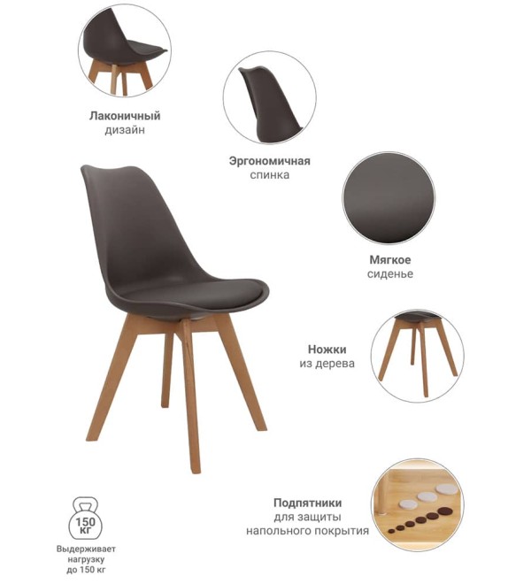 Комплект из 2-х стульев Eames Bon латте