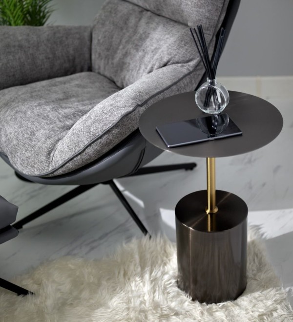 Кофейный столик Solid диам.40см x 58см, чёрный, металл