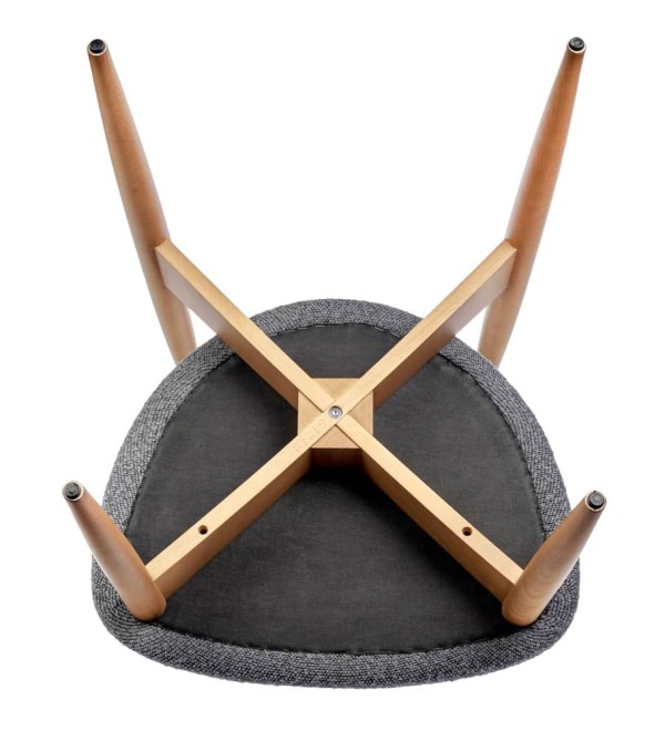 Стул Lucas тёмно-серый букле с ножками цвета орех