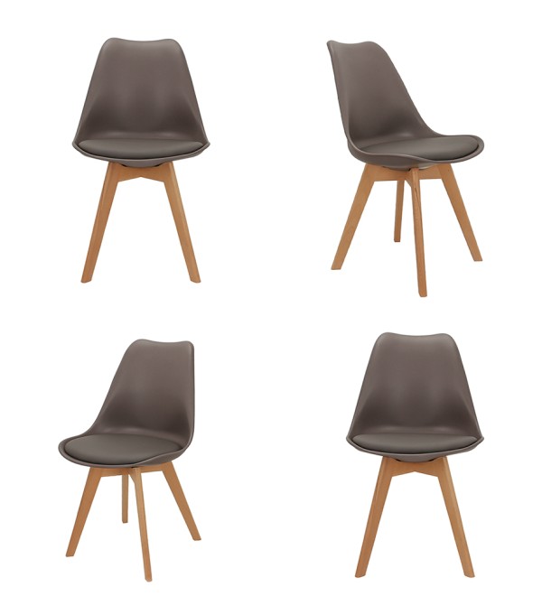 Комплект из 4-х стульев Eames Bon латте