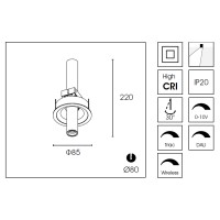 Встраиваемый светильник Delight Collection DA7503DR-A