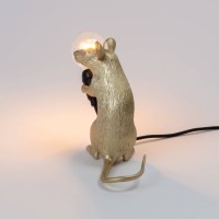 Настольная лампа Seletti Mouse Lamp Sitting GOLD USB