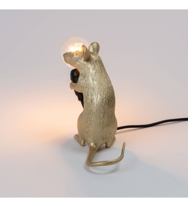 Настольная лампа Seletti Mouse Lamp Sitting GOLD USB
