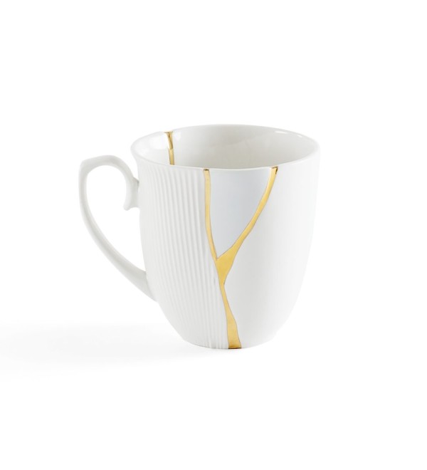Кружка Seletti Kintsugi (белый, золотой, арт. 09652)