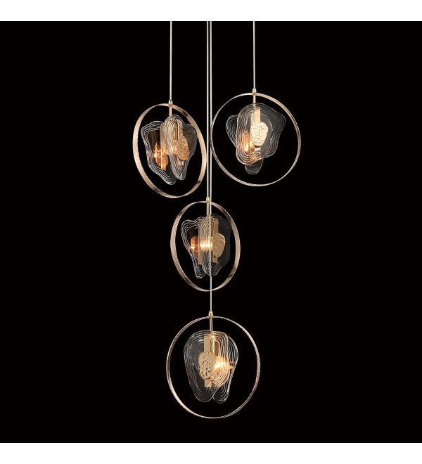 Подвесной светильник Delight Collection Cowley P60669-4 gold/clear