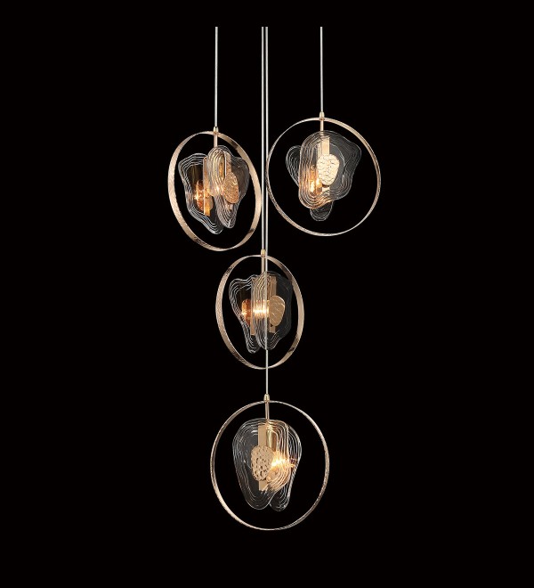 Подвесной светильник Delight Collection Cowley P60669-4 gold/clear