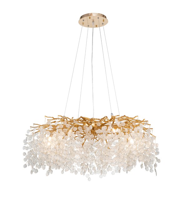 Люстра Delight Collection Shiro-noda FTB006R-100 brass/clear