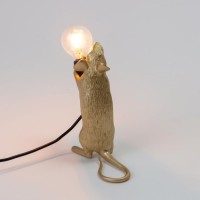 Настольная лампа Seletti Mouse Lamp Standing GOLD USB
