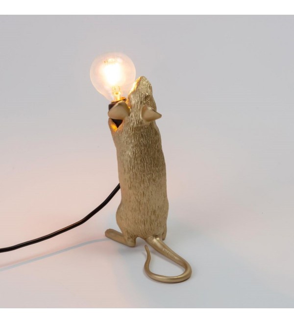 Настольная лампа Seletti Mouse Lamp Standing GOLD USB