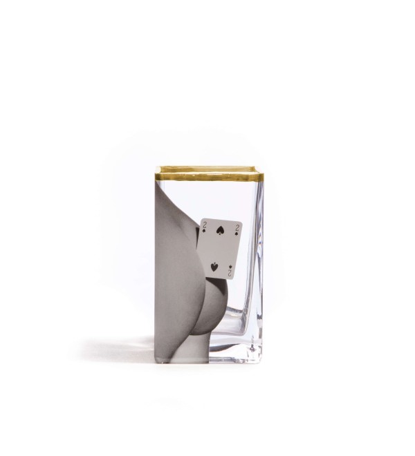 Ваза Seletti Toiletpaper Glass Vase Two of Spades Small