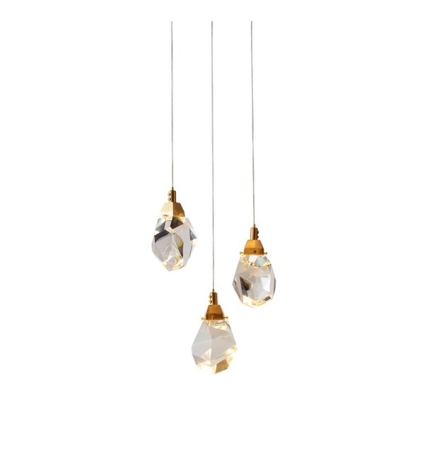 Подвесной светильник Delight Collection Crystal rock II 9701P/3R brass