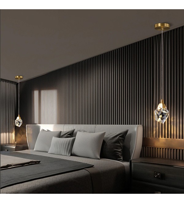 Подвесной светильник Delight Collection Crystal rock 1 gold