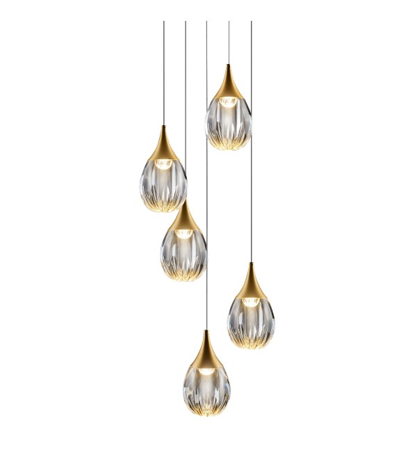 Подвесной светильник Delight Collection Stilla MD24001004-5A gold/clear