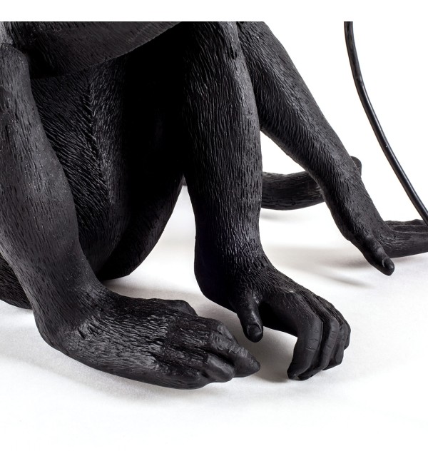 Настольная лампа Seletti Monkey Lamp Sitting (черный)