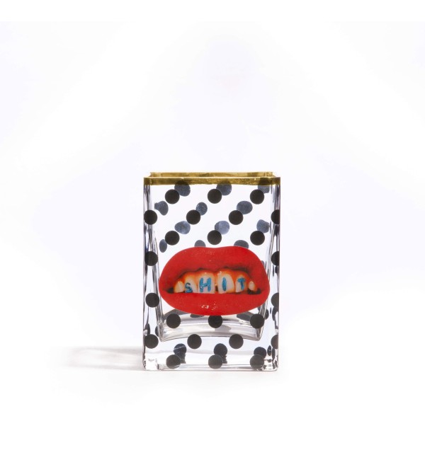 Ваза Seletti Toiletpaper Glass Vase Shit Pois Small (прозрачный)