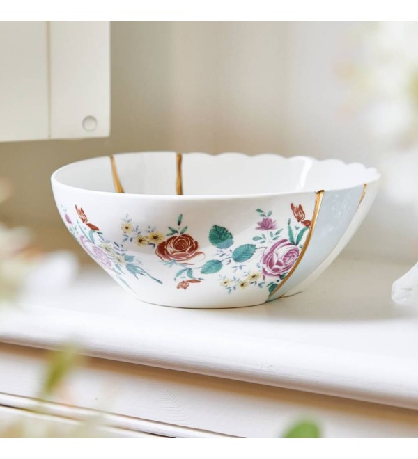 Салатник Seletti Kintsugi (белый, золотой, арт. 09638)