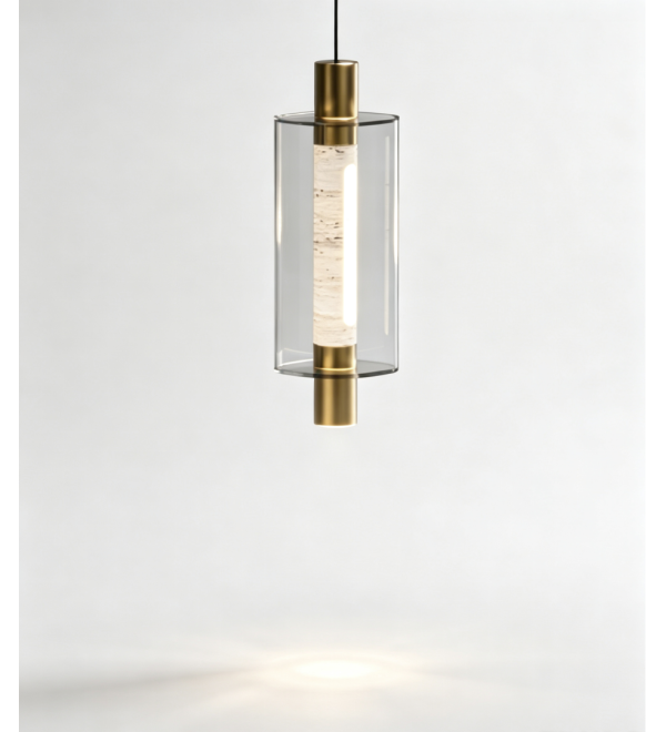 Подвесной светильник Delight Collection 26509P/1 Brass / Travertine